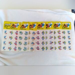 Smurf 1983 vintage lot of scratch and sniff stickers